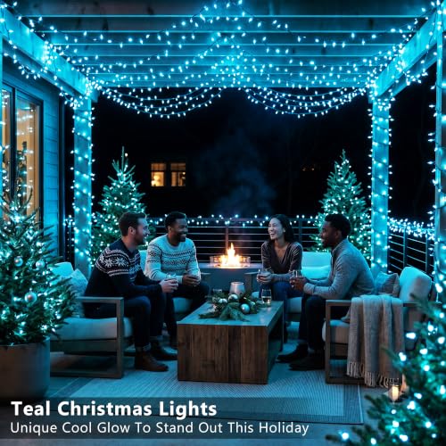 Teal Christmas Incandescent String Lights Outdoor 300 Count 69.6ft