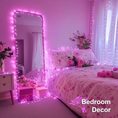 200 LED Pink Lights for Room Decor (66 Foot)