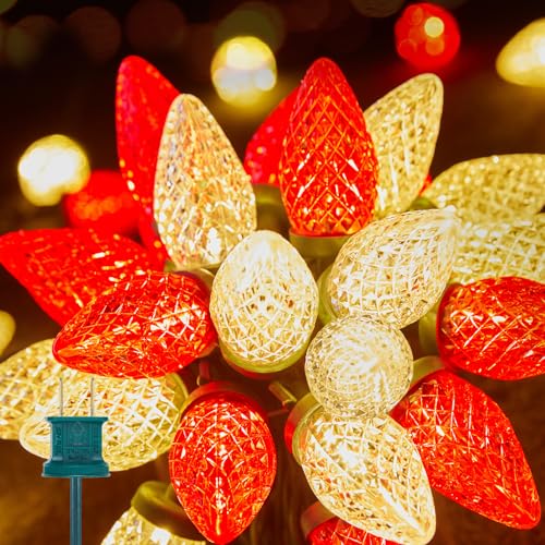 Red and Warm White C9 LED Christmas String Lights