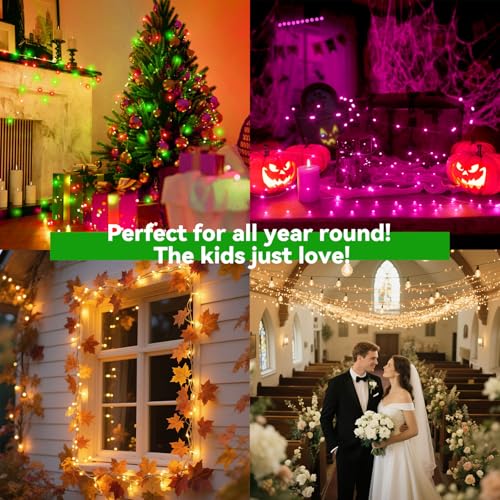 99 FT Color Changing Led Fairy Lights Plug in with Remote