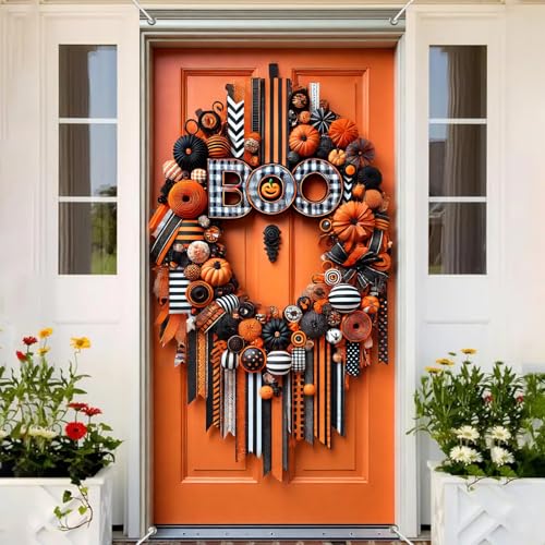 Halloween Door Cover Boo 35x71 Inch Polyester