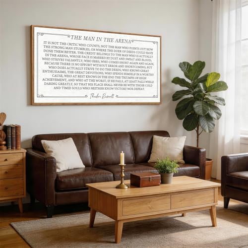 The Man In The Arena Framed Canvas Wall Art 40x20 Inch