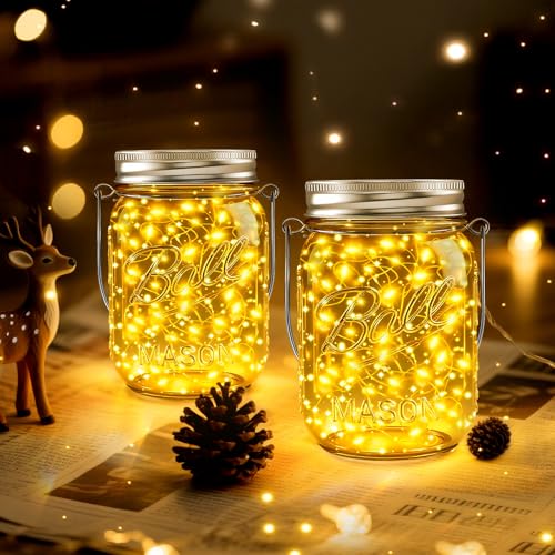 Mason Jar Solar Lights for Outside (12 Count)