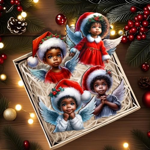 15pcs African American Black Angel Ornaments (15 Count)