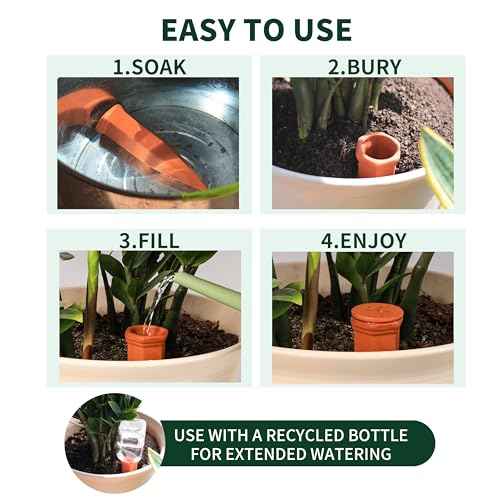 Large Terracotta Watering Spikes with Lids (4 Count)