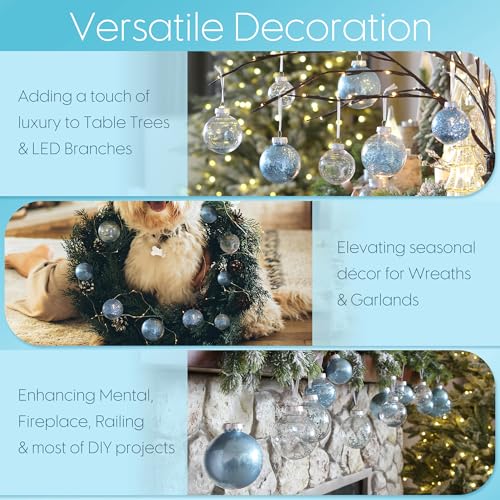 25 Pack Assorted Clear Christmas Ball Ornaments (25 Count)