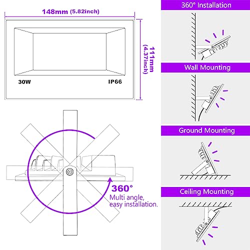 Black Light 30W LED Blacklight Flood Light Outdoor for Glow Party