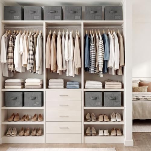 Closet Shelf Baskets with Label (3 Count)