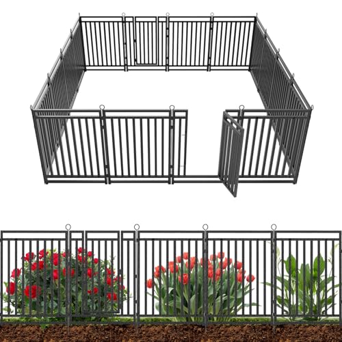 Decorative Garden Fence Metal Dog Fence Outdoor for Yard (1440 sq ft sq ft)
