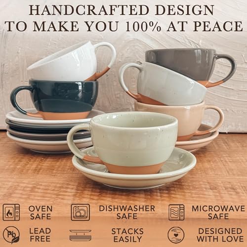 Ceramic Latte Art Mug With Saucer