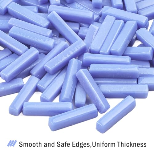 150g Blue Strips Glass Mosaic Tiles for Crafts Bulk (5.29 Ounce)