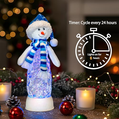Christmas Snowman Decoration Snow Globe Lantern Indoor Decor Snowman Christmas with Music
