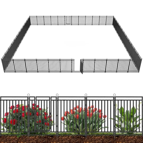 Decorative Garden Fence Metal Dog Fence Outdoor for Yard (4400 Sq Ft)