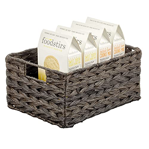 Woven Farmhouse Kitchen Pantry Food Storage Organizer Basket Box (6 Count)