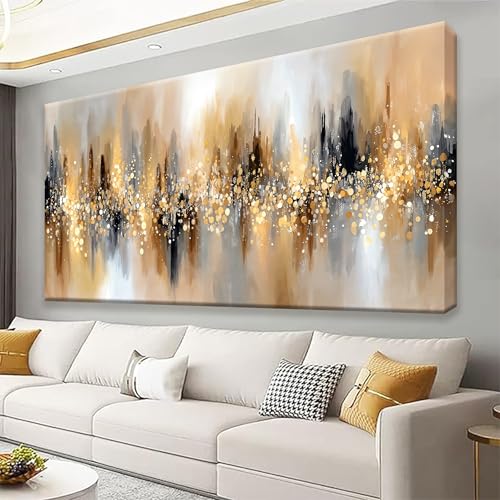 Gold Abstract Canvas Wall Art Prints Decor For living Room 20" × 40"