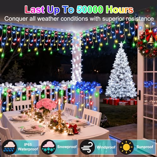 810 LED 82FT Christmas Icicle Lights