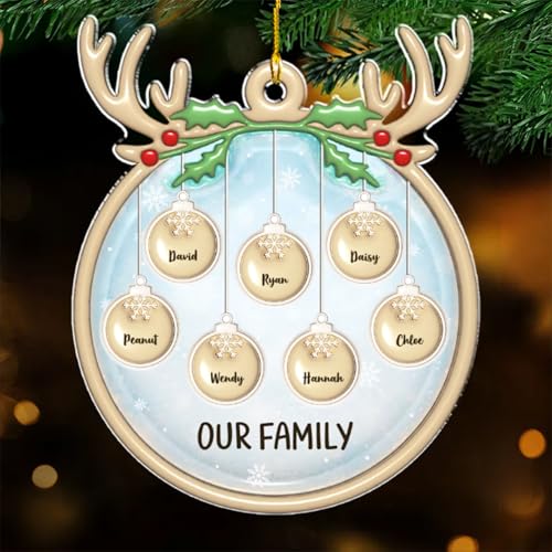 Family Charm Personalized 3D Inflated Effect Acrylic Ornament