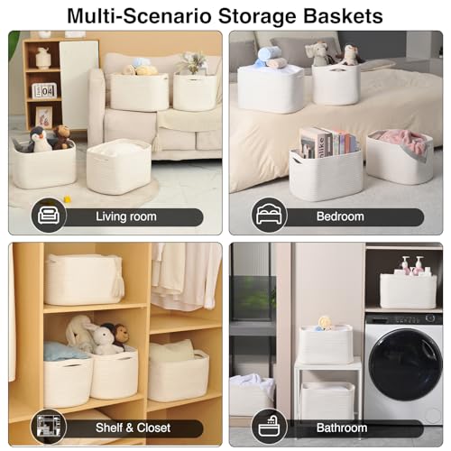 Storage Baskets for Organizing & Shelves (4 Count)