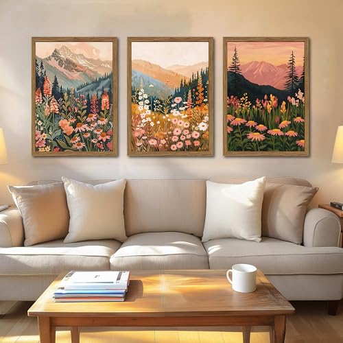 Boho Colorful Landscape Wall Art Set of 3