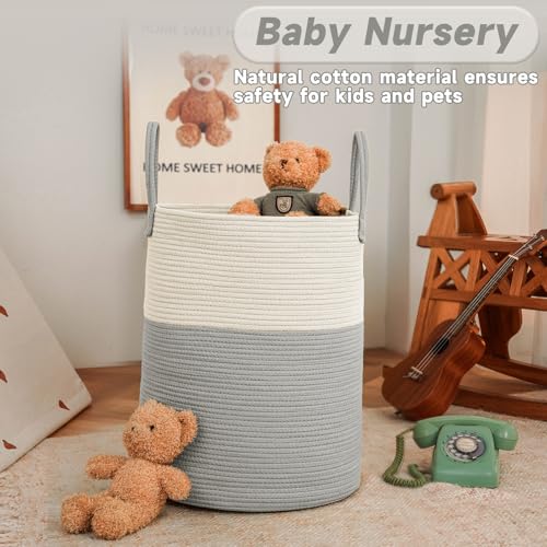 100L Cotton Rope Laundry Basket Hamper