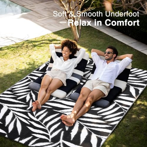 Outdoor Rug 5x8 ft Waterproof Reversible Leaf Mat (40 Sq Ft)