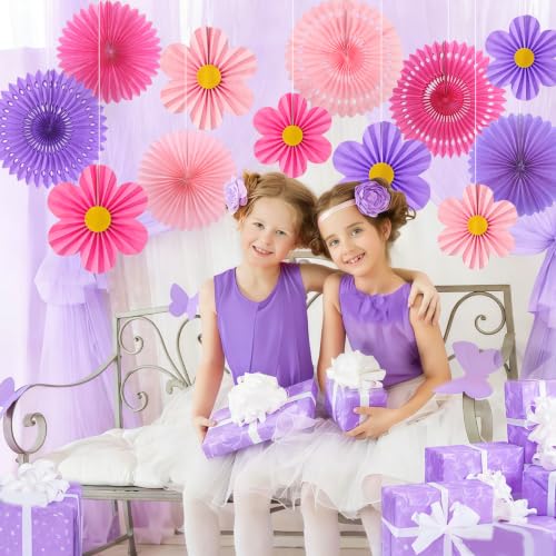 12 Pcs Pink Purple Party Decorations (12 Count)
