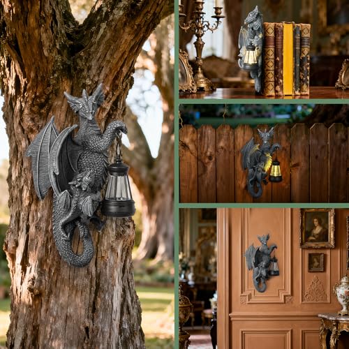 Solar Dragon Decor Tree Hugger Statue