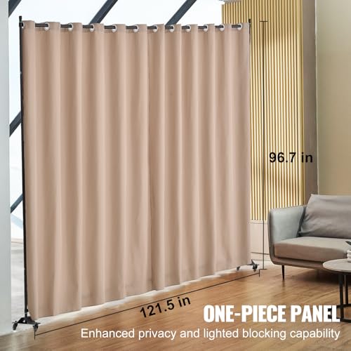 Room Divider Portable Panel Room Divider with Wheels Curtain Divider Stand