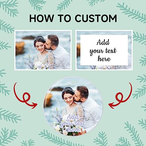 Personalized Christmas Ornaments 2025 Ceramic Custom Picture Text Hanging Ornament Customized Christmas Tree Decorations Keepsake Gift for Family Couples Xmas Tree Home Decor