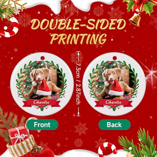 Personalized Dog Photo Christmas Ornament 2025