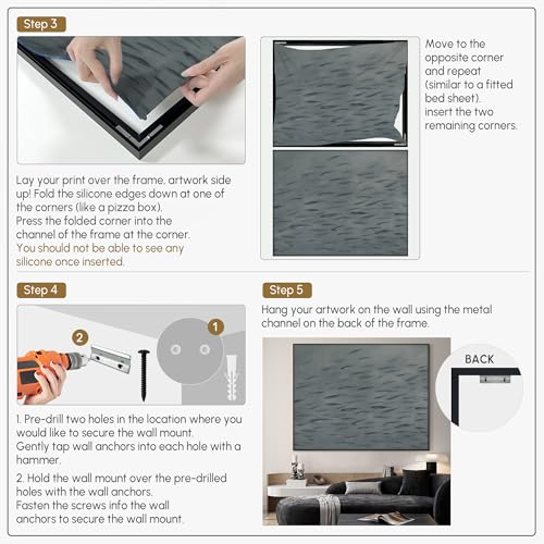 60"x72" Extra Large Framed Wall Art Gray School of Fish Minimalist Ocean
