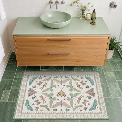 Washable Boho Bathroom Rug 2x3 (6 Sq Ft)