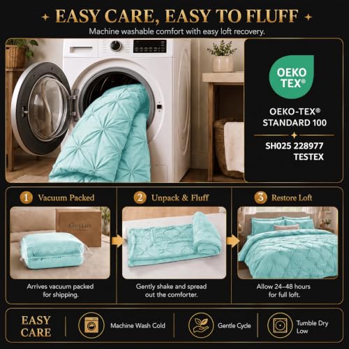 Oversized King Comforter Set Spa Blue