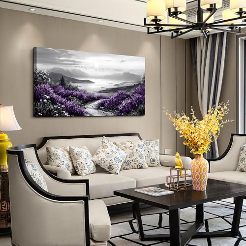 Large Canvas Wall Artwork Home Decoration Painting Black And White Landscape Modern Print Painting Living Room Decor And Bedroom Office Wall Decoration Natural Scenery Mural 24 X 48 Inches