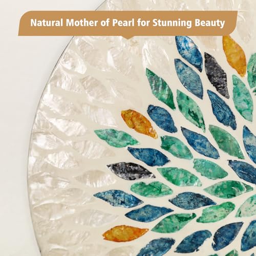 Jewel Tone Mother of Pearl Mirror Wall Decor for Living Room (3 Count)