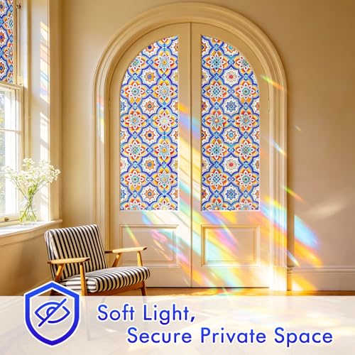 Rainbow Stained Glass Window Privacy Film