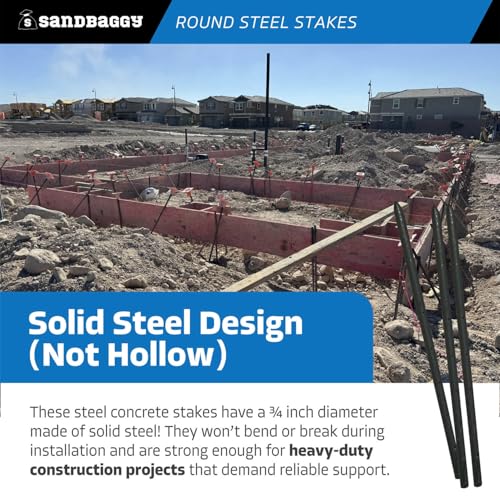 24" Round Steel Concrete Form Stakes with Nail Holes