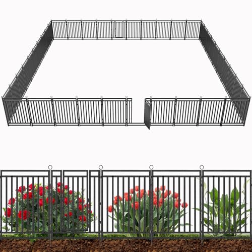 Decorative Garden Fence Metal Dog Fence Outdoor for Yard (3680 Sq Ft)