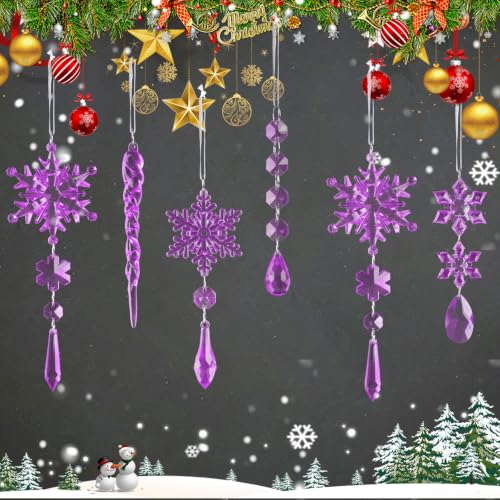 18pcs Crystal Christmas Ornaments for Christmas Tree Decorations (18 Count)