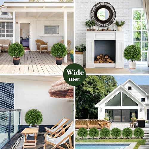2 Pack UV Resistant Artificial Eucalyptus Boxwood Plants Outdoor (2 Count)