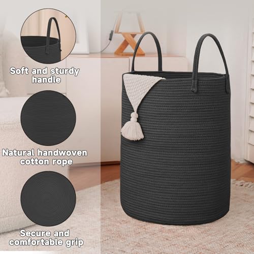 60L Cotton Rope Laundry Basket Hamper
