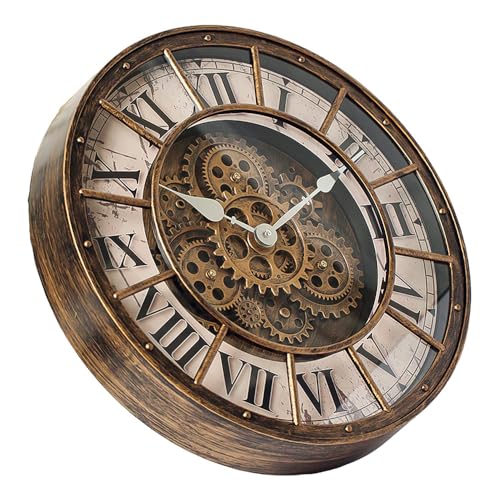 18 Inch Wall Clock with Moving Gears