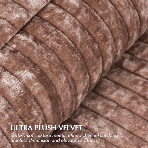 Stripe Channel Luxury Velvet Quilt Set King Size