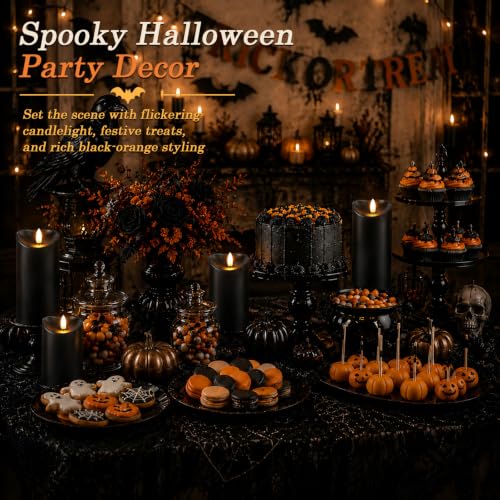 Halloween Black Waterproof LED Candles with Remote Timer