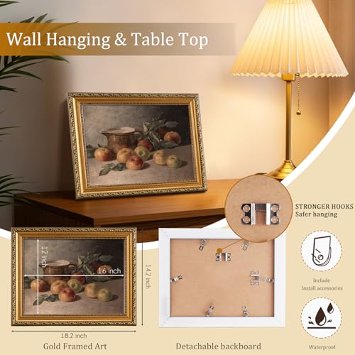 Vintage Gold Framed Wall Art for Home Decor