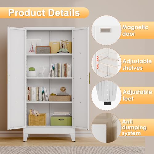 61" H Metal Kitchen Pantry Storage Cabinet