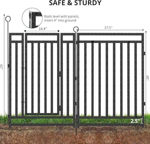 Decorative Garden Fence Metal Dog Fence Outdoor for Yard (1440 sq ft sq ft)