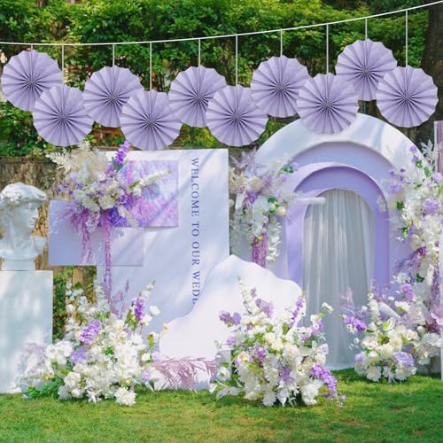 Purple Party Decorations DIY Purple Paper Fans Hanging Decoration 8in DIY