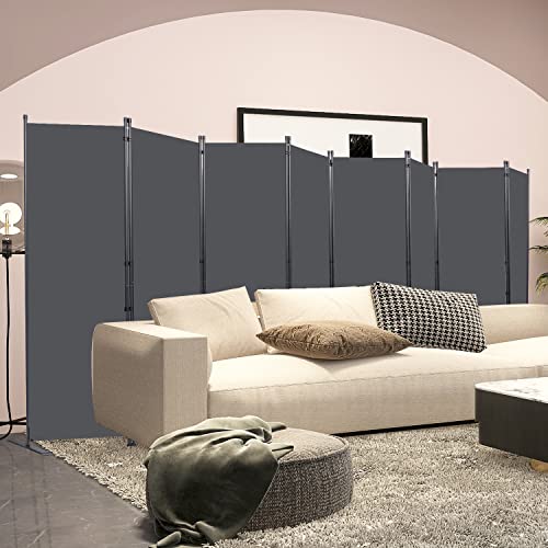 Room Divider 8 Panel Folding Privacy Screens with Wider Feet