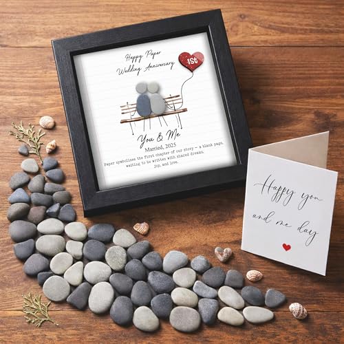 5.5" Couple Pebble Art Frame